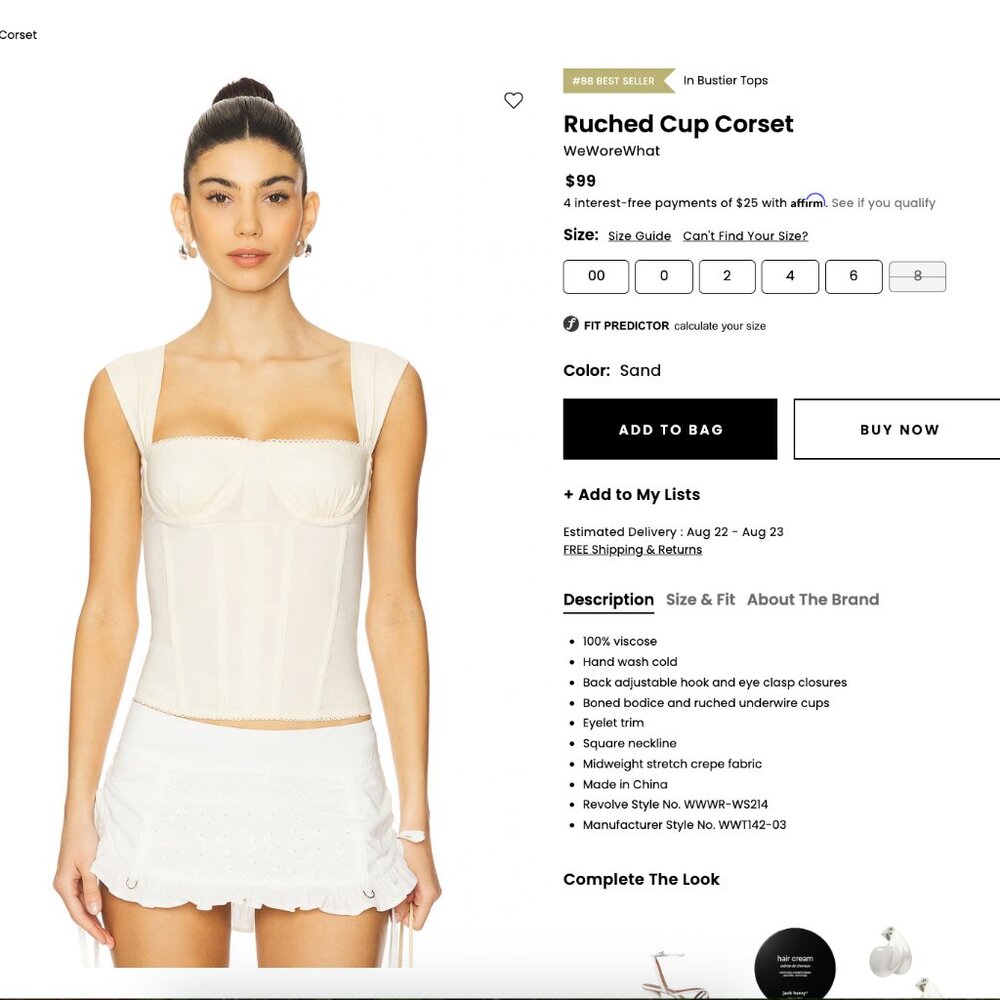 Weworewhat Ruched Cup Corset